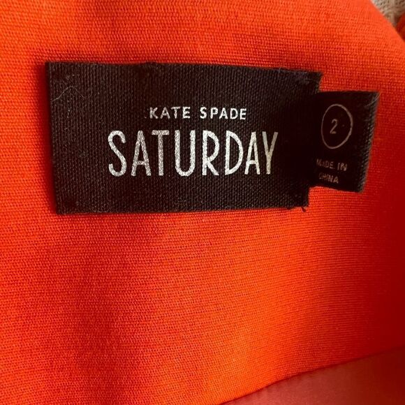 Kate Spade Saturday Orange Sheath  dress Sz 2 - Picture 8 of 10